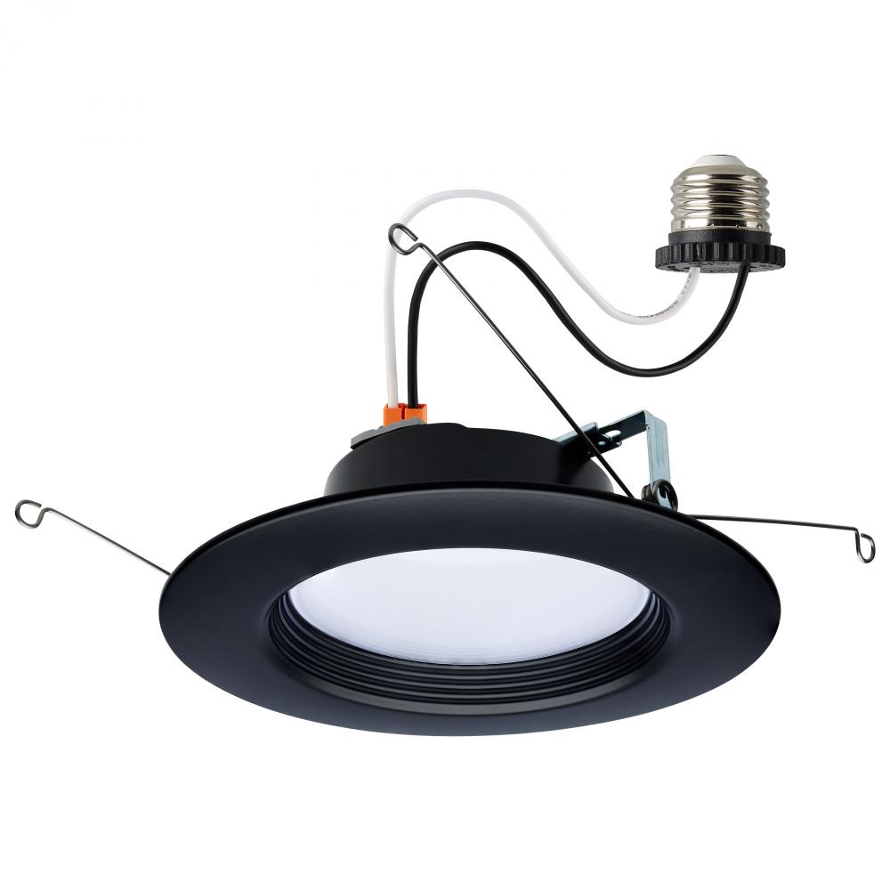 9 Watt; LED Downlight Retrofit; 5-6 Inch; CCT Selectable; 120 Volts; Black Finish