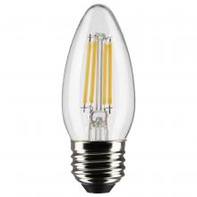 Satco Products Inc. S21285 - 4 Watt B11 LED; Clear; Medium base; 90 CRI; 3000K; 120 Volt