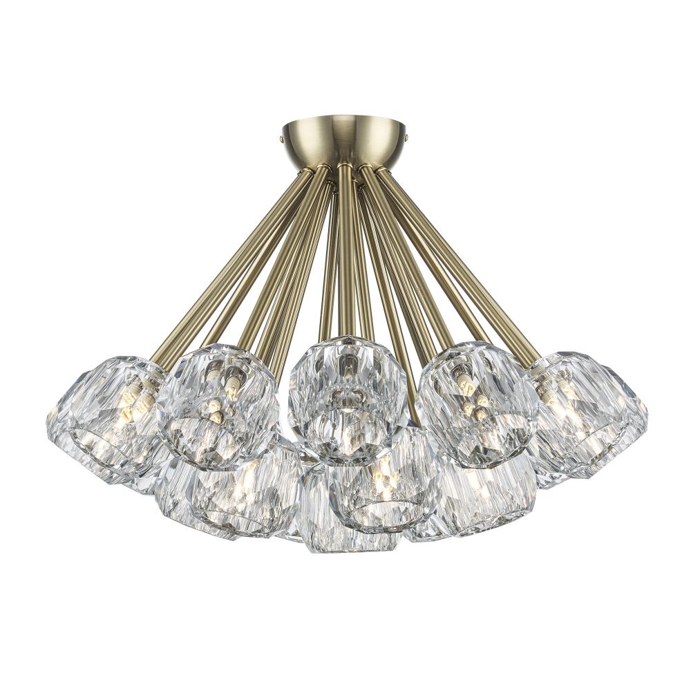 Crystal Court 19 - Light Semi Flush Mount