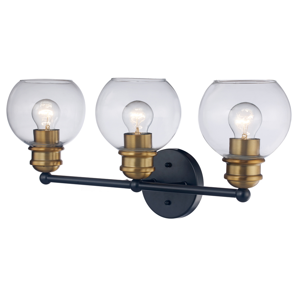 Polverini Two-Tone 3-Light Indoor Armed Vanity Wall Light