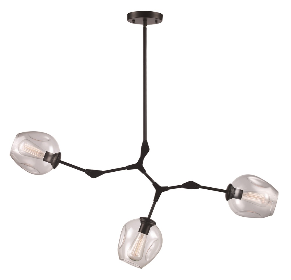 Quantum 30-In. 3-Light, 3-Shade Indoor Pendant