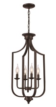 Trans Globe 11215 MB - Hillcrest 27.5-in. High Matte Black 4-Light Cage Chandelier