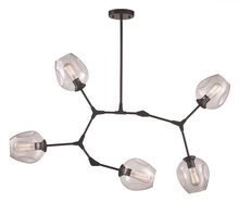 Trans Globe PND-2092 BK - Quantum 41-In. 5-Light, 5-Shade Indoor Pendant