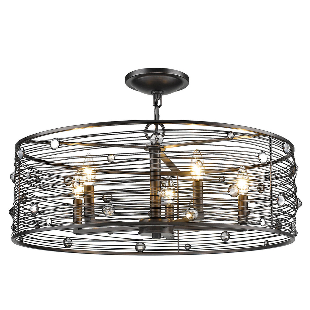 Bijoux 5SF Light Semi-Flush in Brushed Etruscan Bronze