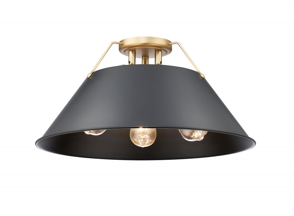 Orwell 3-Light Flush Mount in Brushed Champagne Bronze with Matte Black