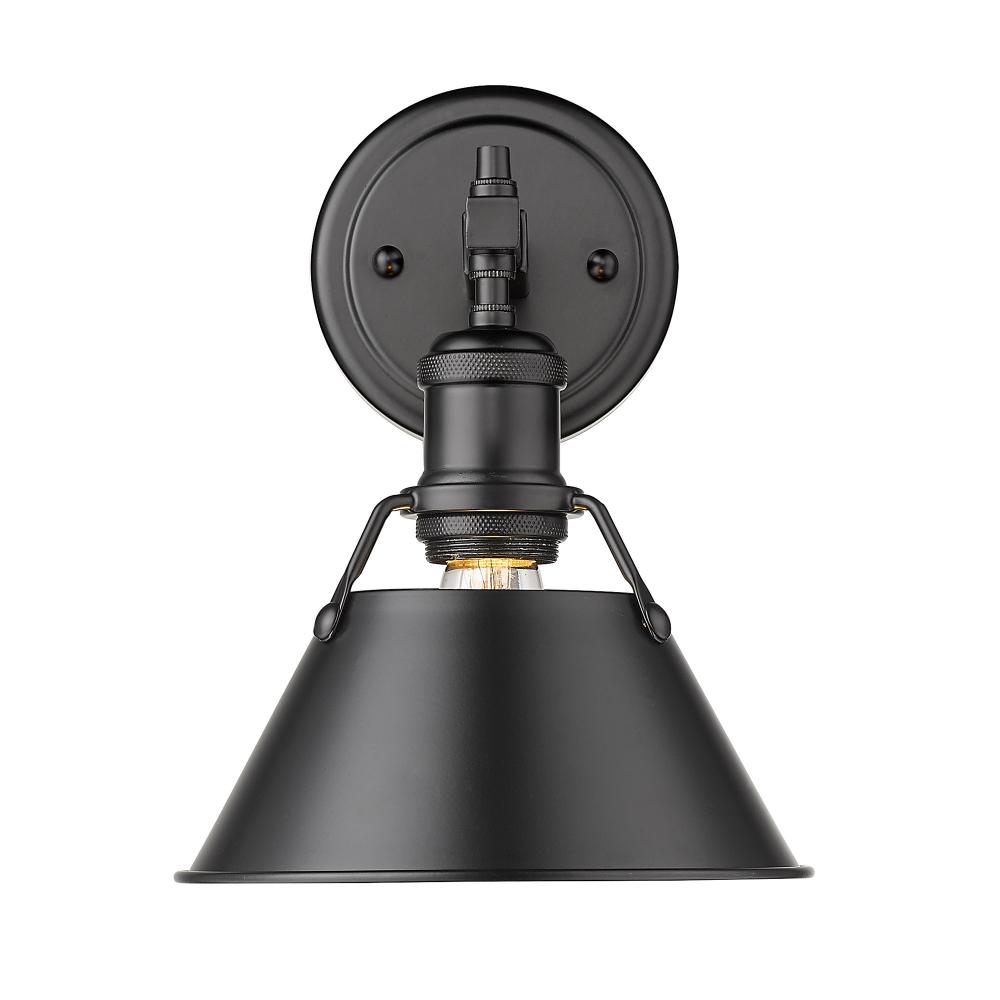 Orwell BLK 1 Light Bath Vanity in Matte Black with Matte Black shade