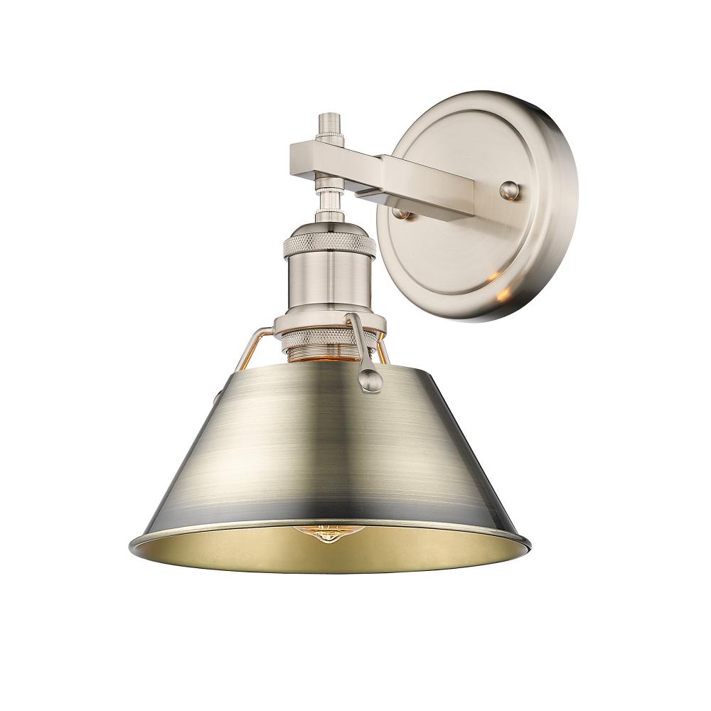 Orwell 1-Light Bath Vanity in Pewter with Aged Brass