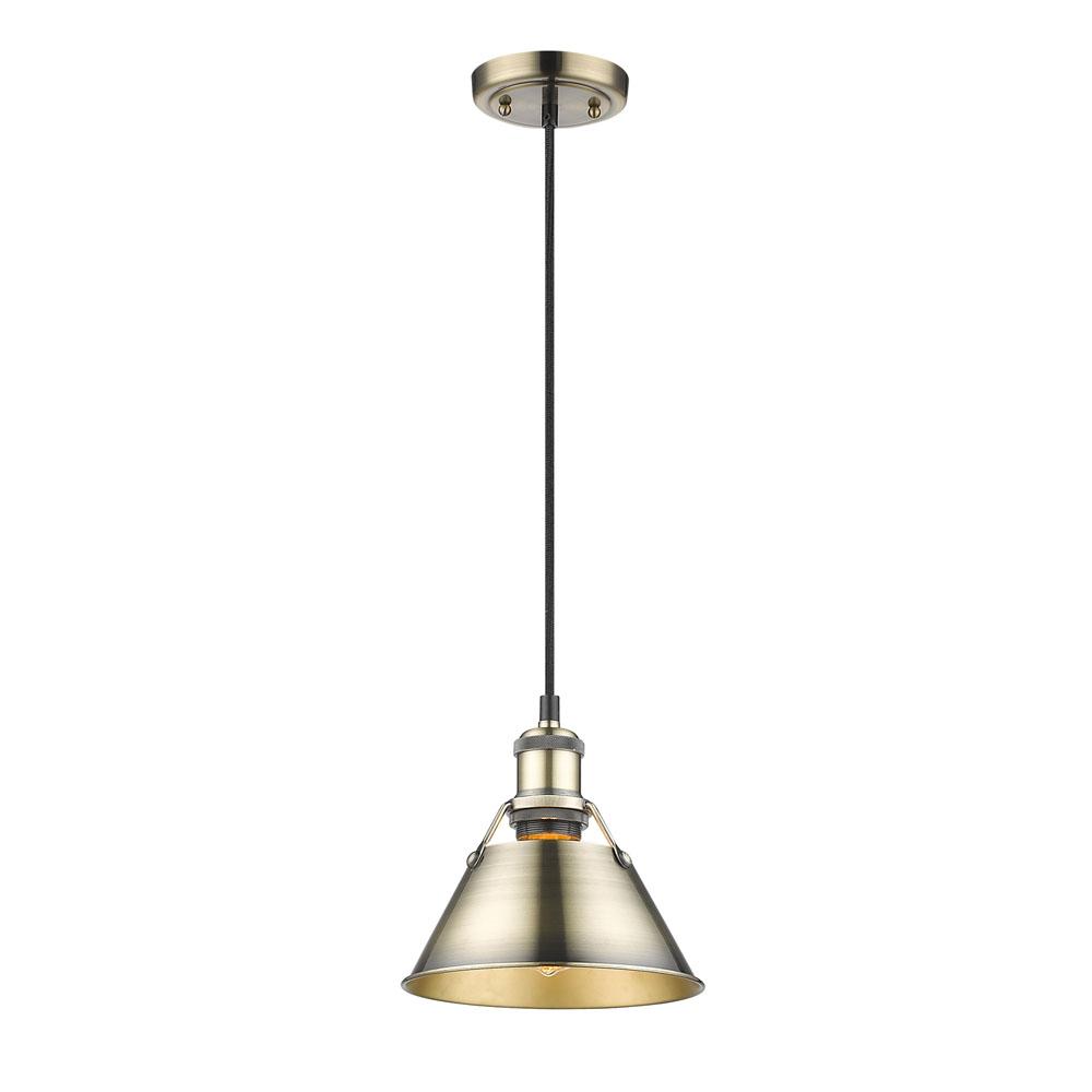 Orwell 7.5" Wide Small Pendant in Aged Brass