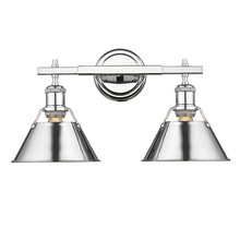 Golden 3306-BA2 CH-CH - Orwell CH 2 Light Bath Vanity in Chrome with Chrome shades