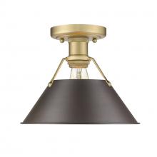 Golden 3306-FM BCB-RBZ - Orwell BCB Flush Mount in Brushed Champagne Bronze with Rubbed Bronze shade