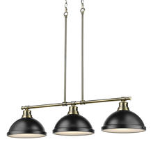 Golden 3602-3LP AB-BLK - 3 Light Linear Pendant