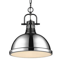 Golden 3602-L BLK-CH - Duncan Large Pendant with Chain