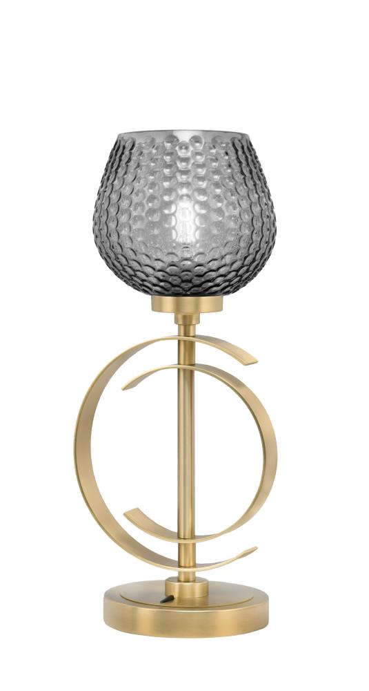 Accent Lamp, New Age Brass Finish, 6" Smoke Textured Glass