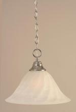 Toltec Company 10-CH-5731 - One Light Chrome White Alabaster Swirl Glass Down Pendant