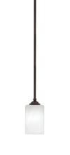 Toltec Company 560-DG-3001 - Zilo Stem Hung Mini Pendant, Dark Granite Finish, 4" White Marble Glass