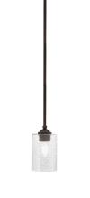 Toltec Company 560-DG-3002 - Zilo Stem Hung Mini Pendant, Dark Granite Finish, 4" Smoke Bubble Glass