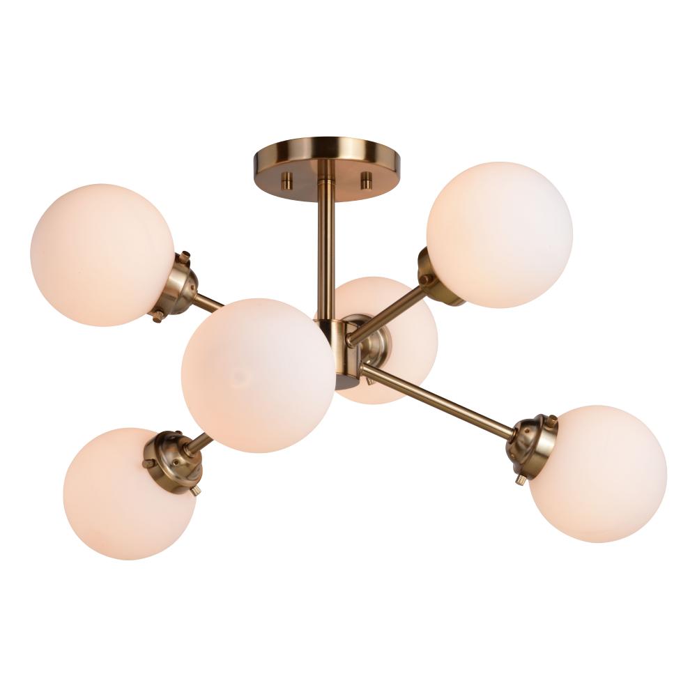 Orbit 25-in. Semi Flush Ceiling Light Muted Brass