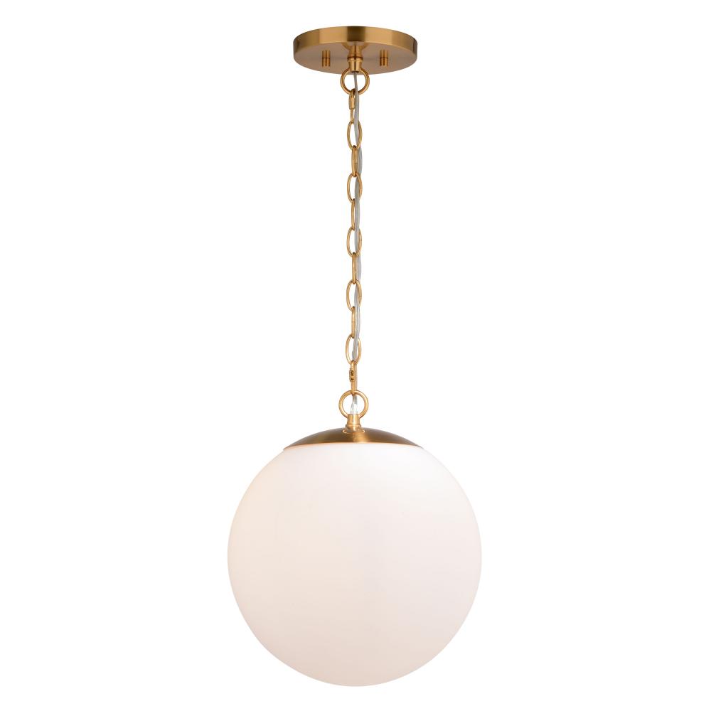 Linden 12-in. 1 Light Globe Pendant Muted Brass