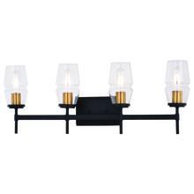 Vaxcel International W0394 - Warren 4 Light Vanity Light Matte Black and Brushed Brass