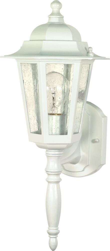 Cornerstone; 1 Light; 18 in.; Wall Lantern with Clear Seed Glass; Color retail packaging