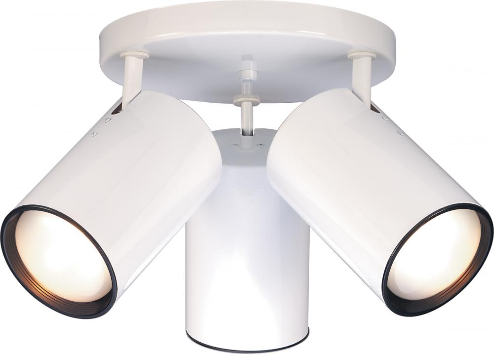 3 Light - R30 Straight Cylinder - White Finish