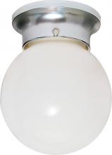 Nuvo SF77/110 - 1 Light - 6" Flush with White Glass - Polished Chrome Finish