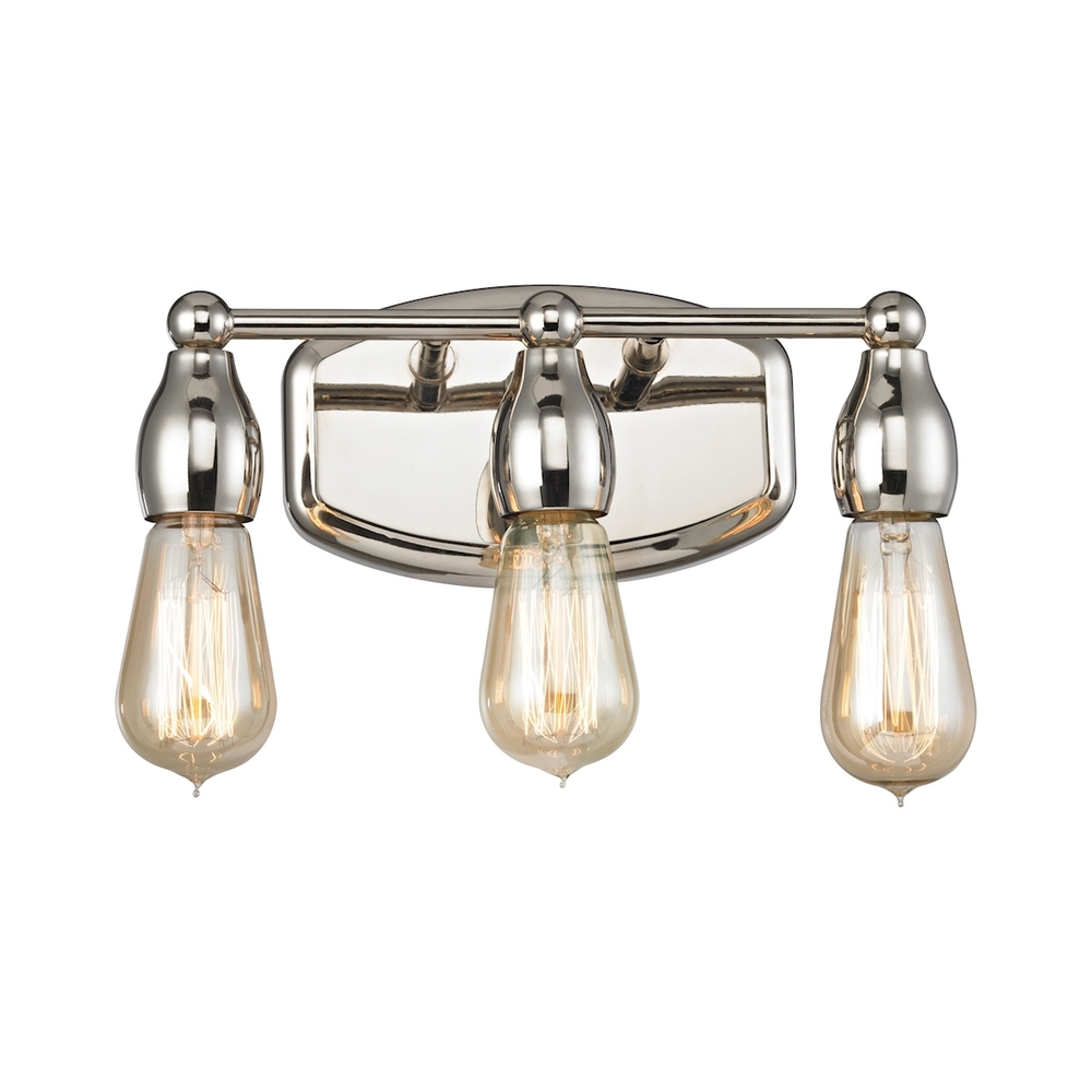 Vernon 3-Light Vanity Lamp in Polished Nickel