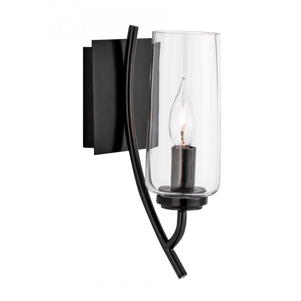 Tulip 11.75'' High 1-Light Sconce - Acid Dipped Black