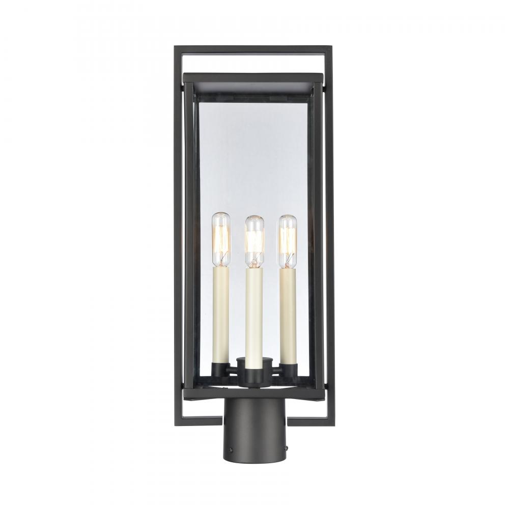 Gladwyn 21.5'' High 3-Light Outdoor Post Light - Matte Black